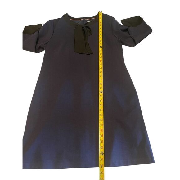 Boden Josie Ponte Bow tie Neck Sheath Dress Navy Blue Size US 16R Career - Picture 3 of 12